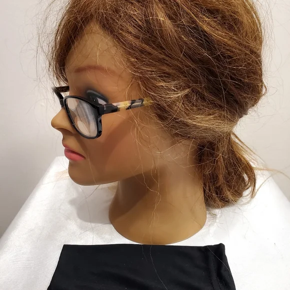 Black Frame Reading Women's Glasses with Tortoiseshell Temples - Picture 2 of 10